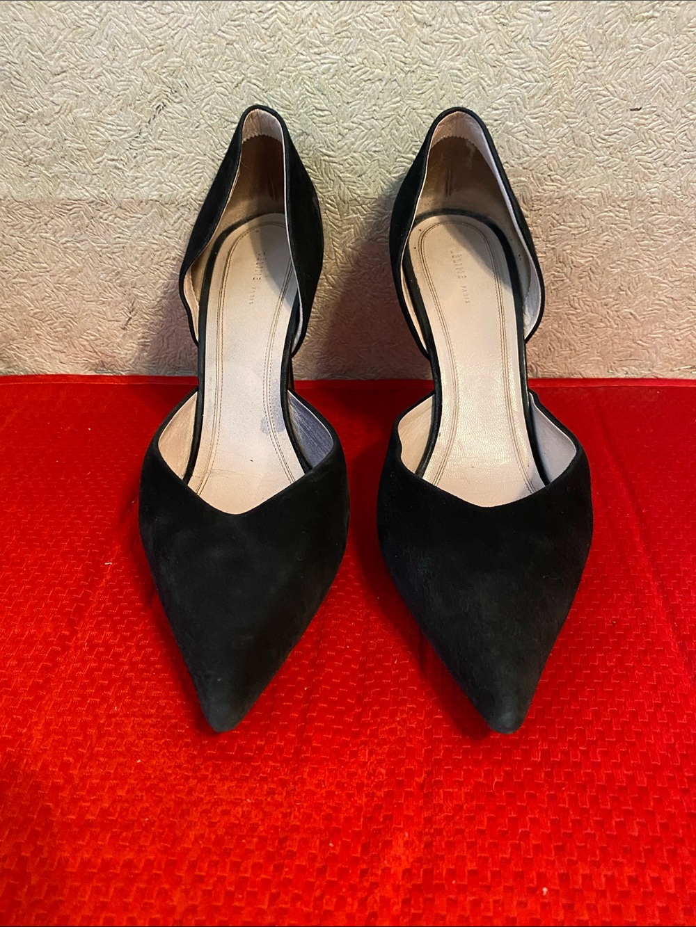 Celine Black Pointed-Toe D'Orsay Heels 7.5